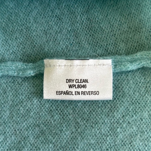 Cashmere Charter Club | Women’s turquoise v-neck long sleeve sweater, size L - Picture 12 of 13